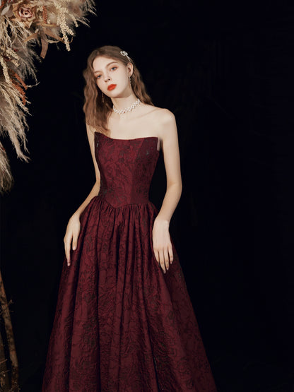 setlla Red strapless satin maxi dress