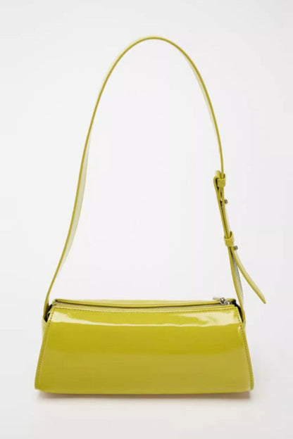 Jamie Mirror Leather Baguette Bag