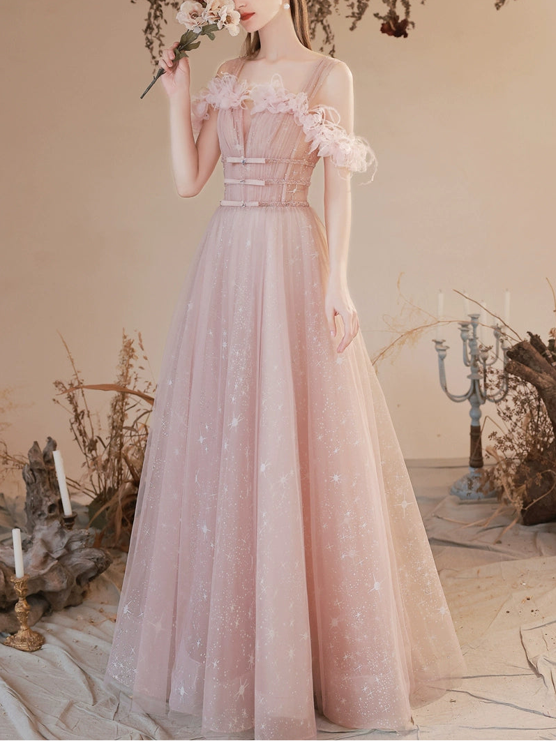 jenney flower embellished sequin maxi dress in pink
