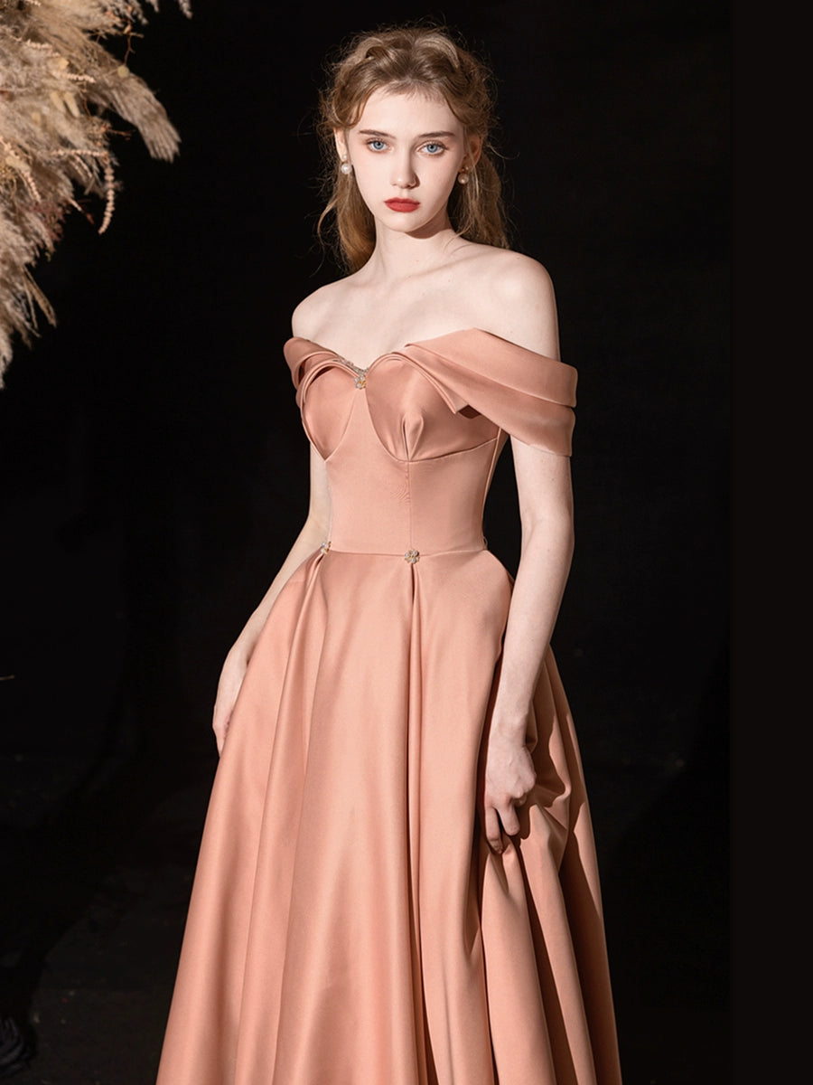 pearl detail satin maxi dress in orange