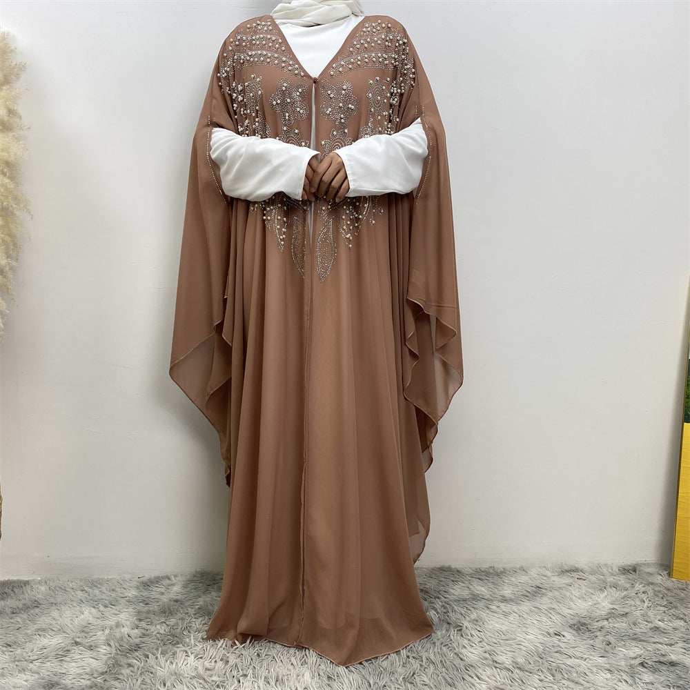 Muslim Rhinestone Cardigan Dress