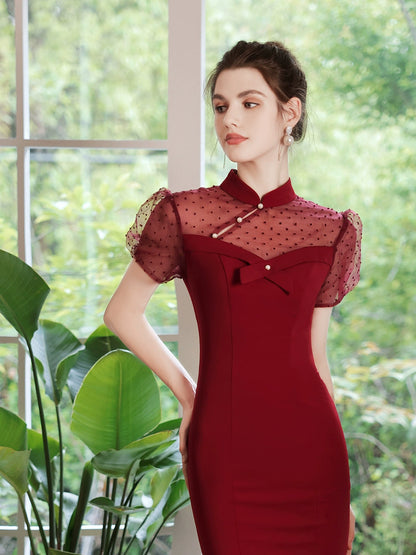 Wendy Satin bodycon Cheongsam