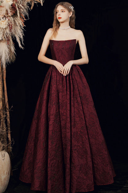 kate Red satin strapless maxi dress