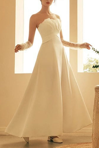 Louise French satin minimalist slimming princess-style lightweight wedding Maxi Dress