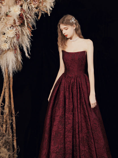 setlla Red strapless satin maxi dress