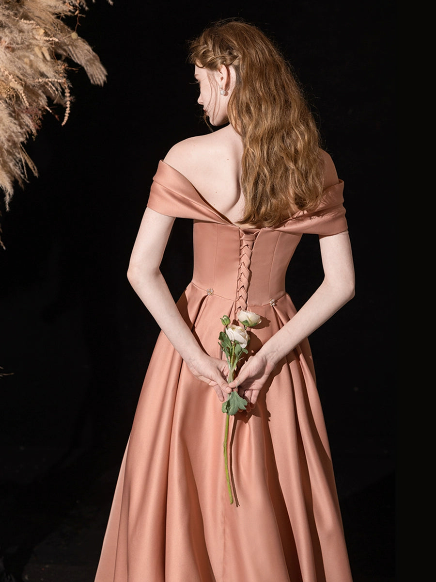 pearl detail satin maxi dress in orange