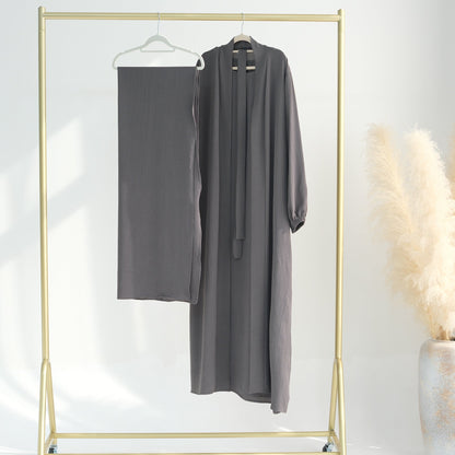 3pcs Cardigan+without  Sleeves Inner Dress+Hijab