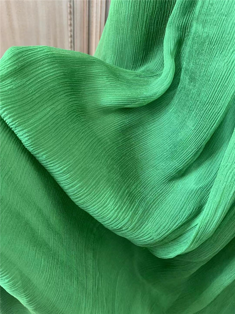 Silk beaded long A-line skirt