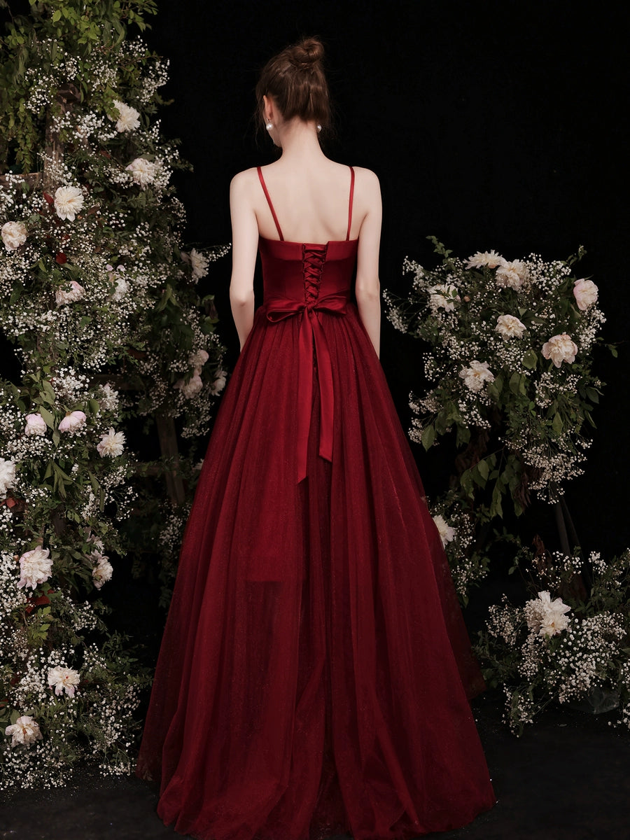 wendy Claret satin strap midi dress