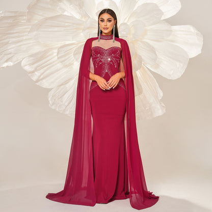 wallis sequin detail shawl maxi dress in red
