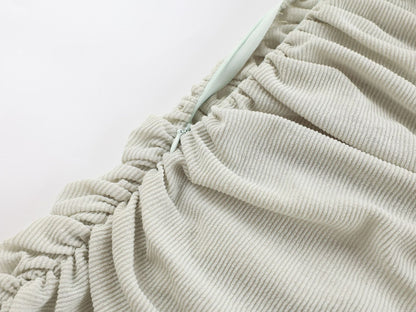 Matcha lace strapless spliced knitted mini dress