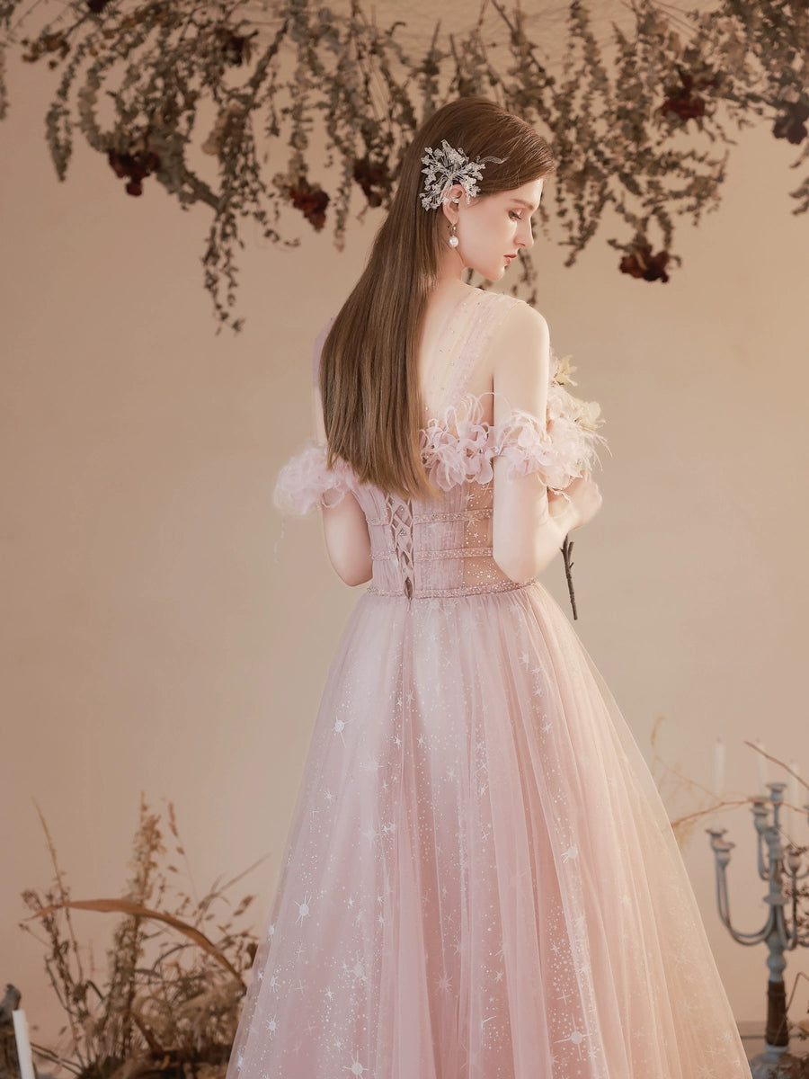 jenney flower embellished sequin maxi dress in pink