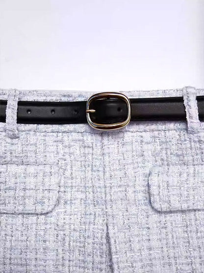 zenobia pale blue Tweed mini skirt