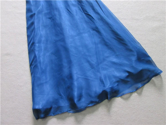 Navy blue chiffon tube top A-line maxi skirt