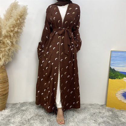 Explosions Heavy Industry Embroidery Cardigan Abaya