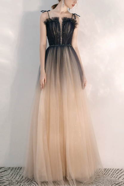 kara gradient blue sequin tulle maxi dress