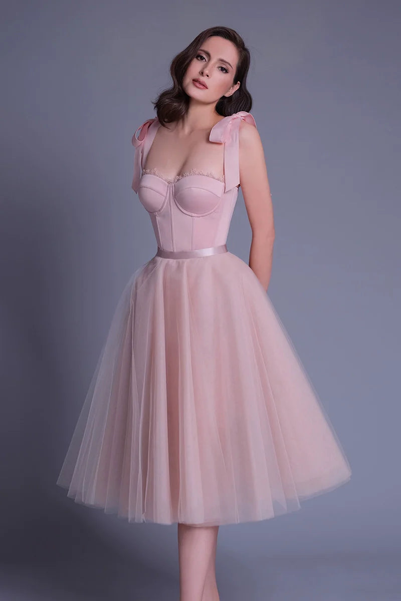 pink umbrella midi dress