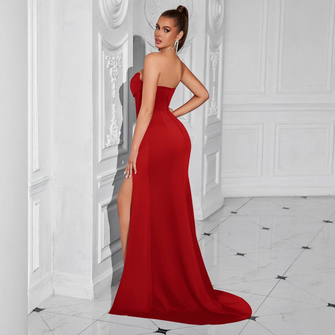 gemma Full-skirt strapless long dress