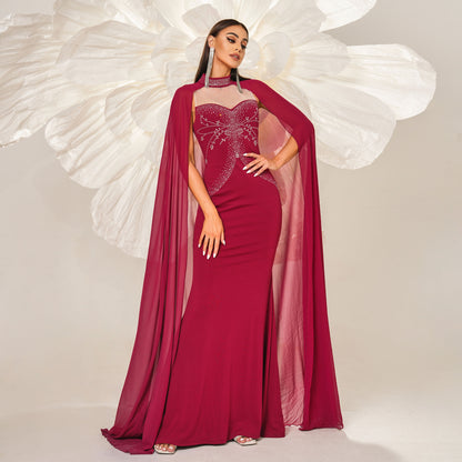 wallis sequin detail shawl maxi dress in red