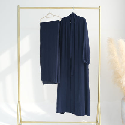 3pcs Cardigan+without  Sleeves Inner Dress+Hijab