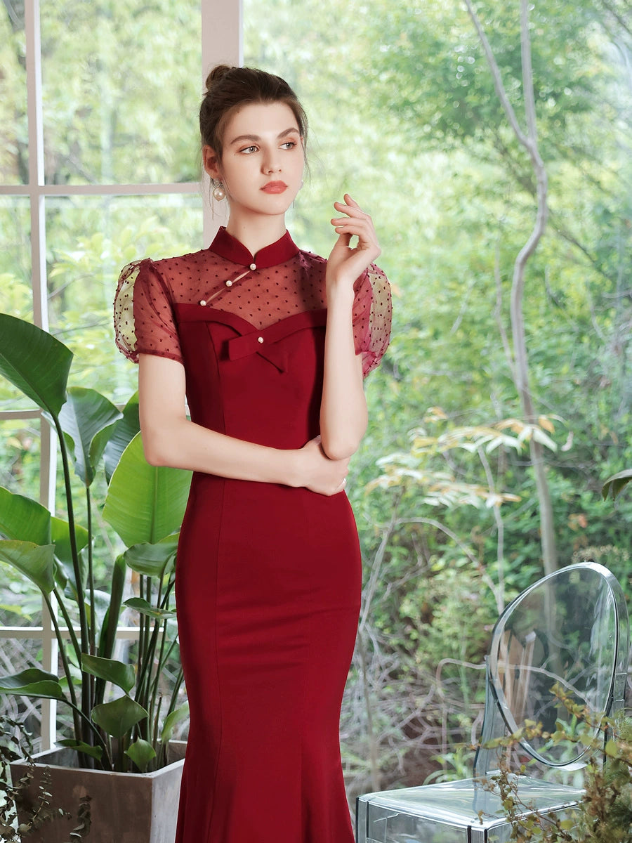 Wendy Satin bodycon Cheongsam