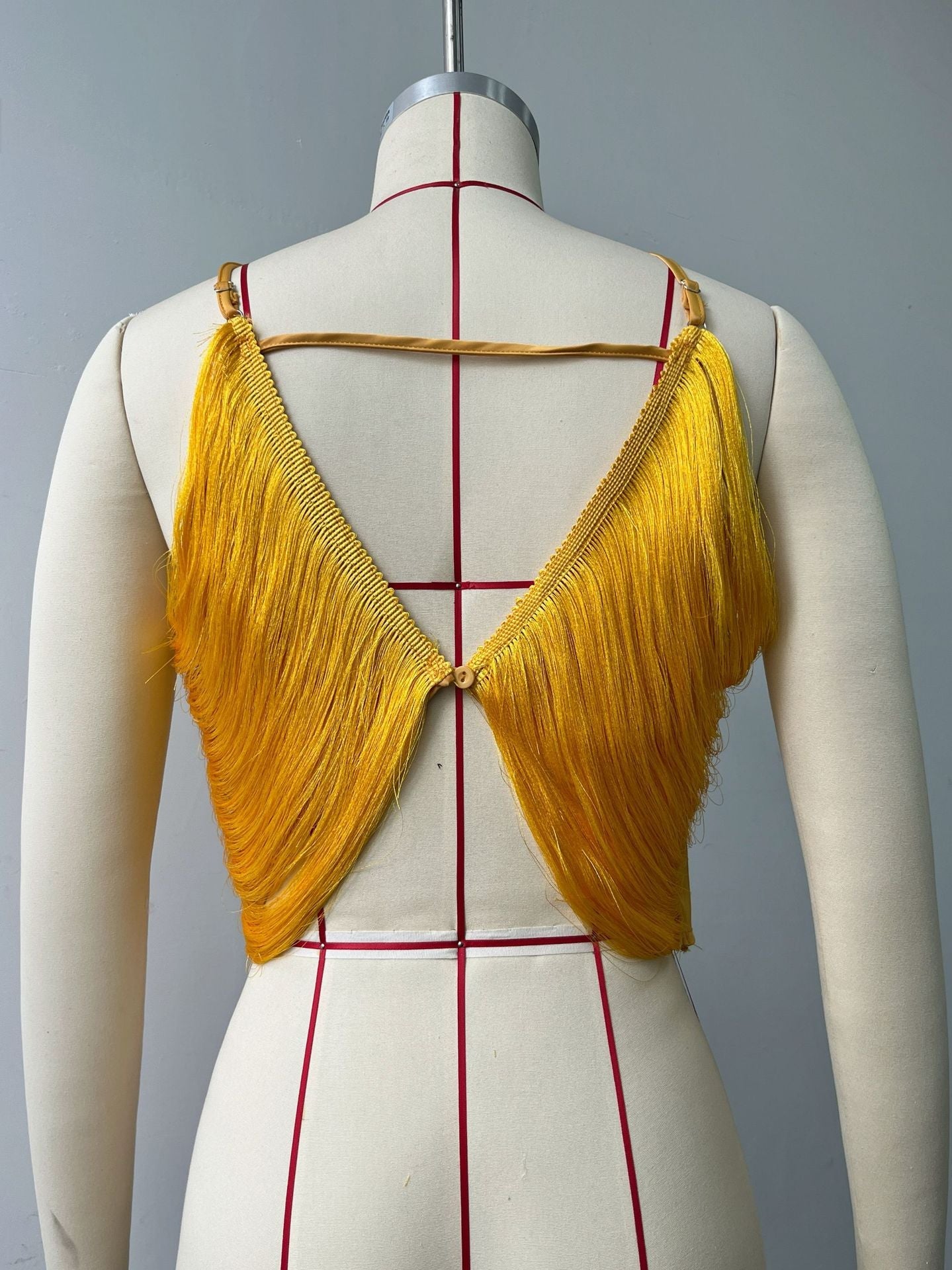 off shoulder camisole vest irregular fringed halterneck top