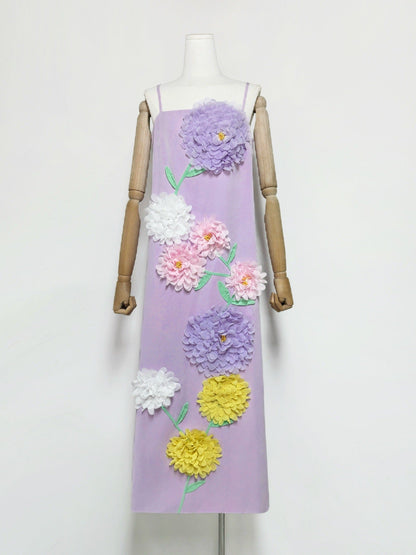 kristin Buttercup Embroidered Maxi Dress in Purple