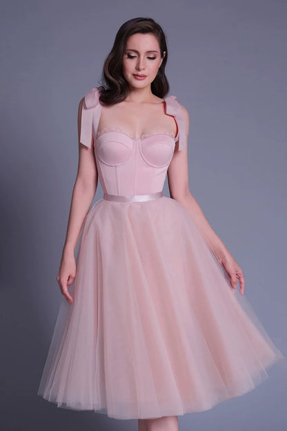 pink umbrella midi dress