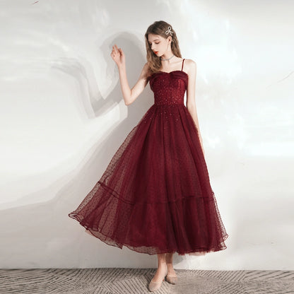 burgundy sequin detail maxi dress