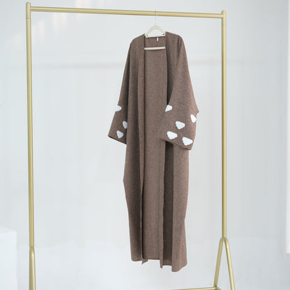 Cloud Embroidered Elegant Cardigan Robe