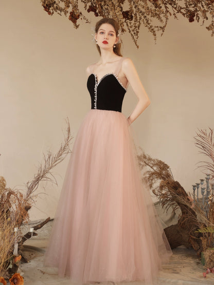 sabrina black velvet patchwork tulle strapless maxi dress