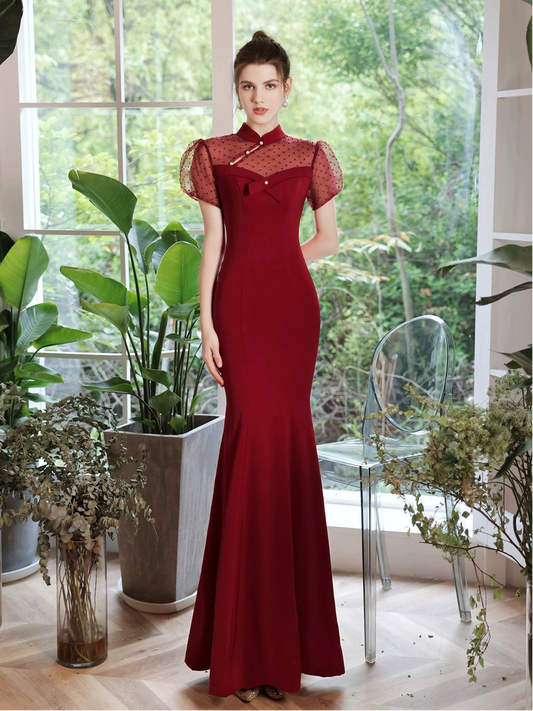 Wendy Satin bodycon Cheongsam