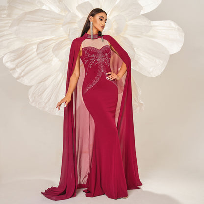 wallis sequin detail shawl maxi dress in red