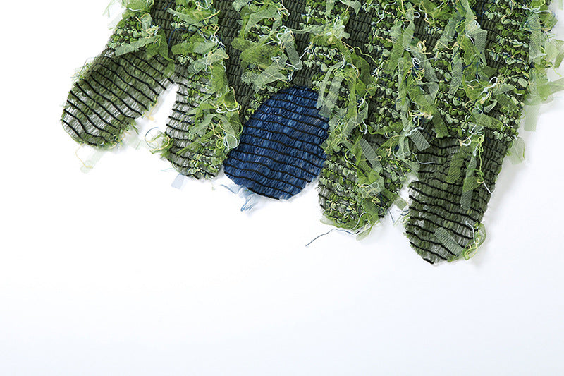 ABITO MIDI VERDE CON SCOLLO ALTO E SCHIENA SENZA CUCITURE