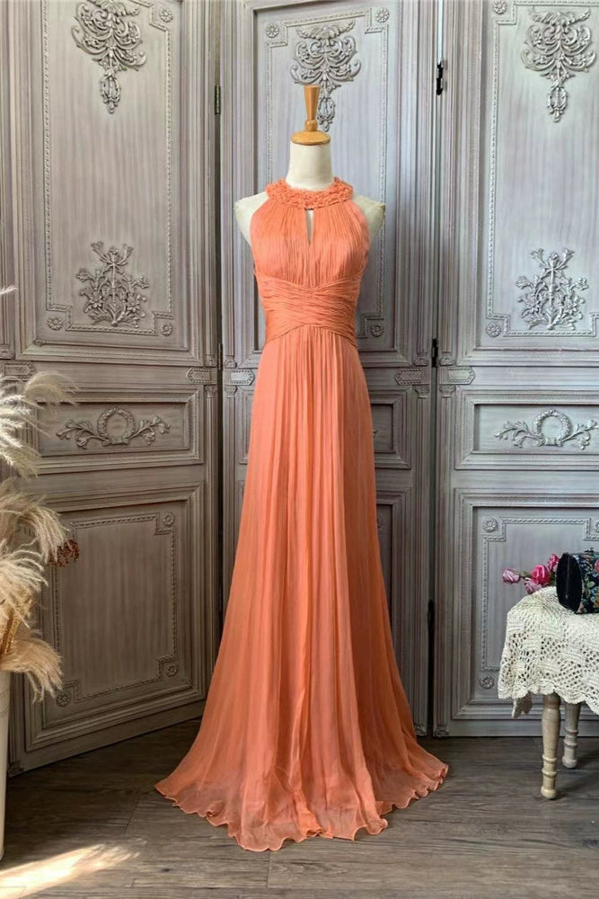 Silk beaded long A-line skirt