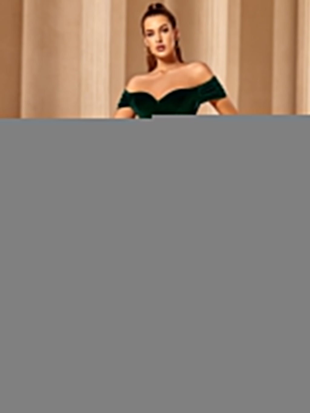 One-shoulder strapless high-slit evening dress