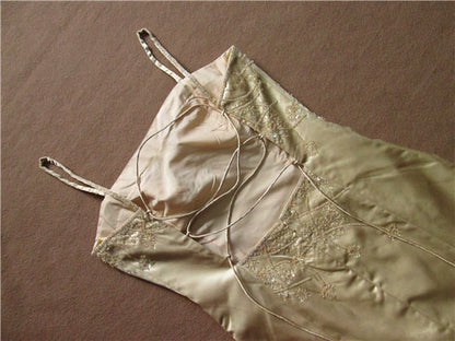 Gold brocade beaded suspender fishtail maxi skirt