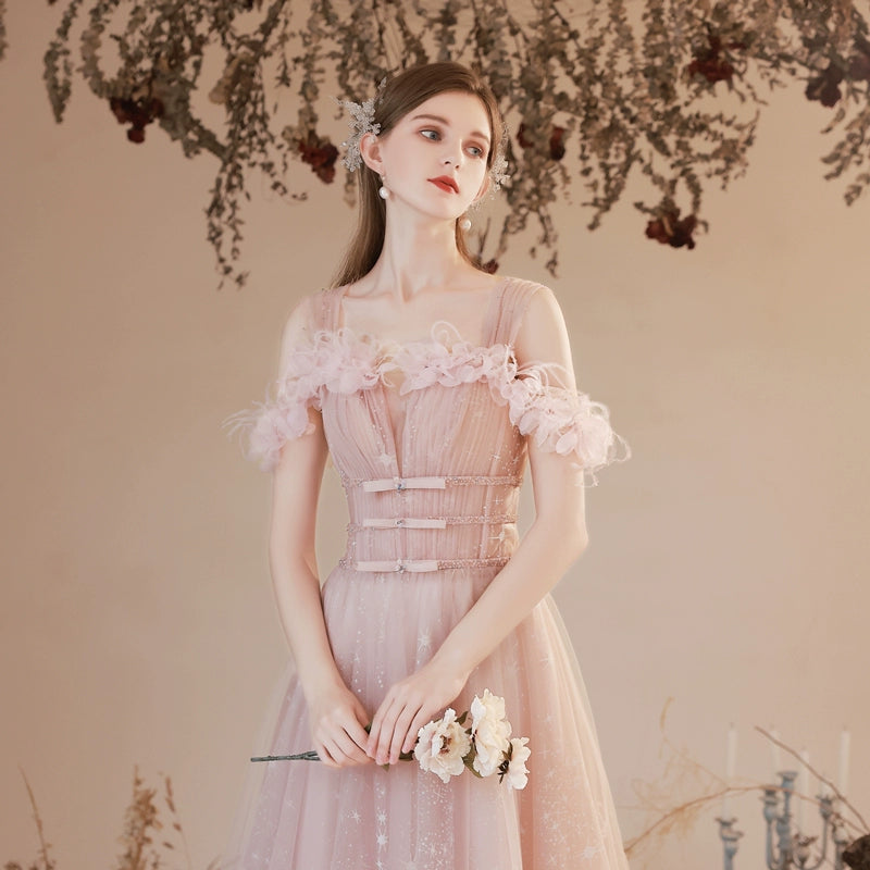 jenney flower embellished sequin maxi dress in pink
