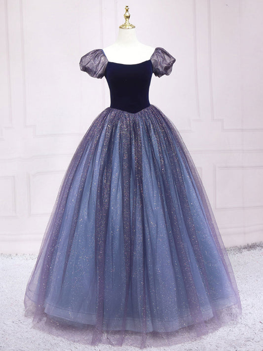 Purple tulle A line maxi dress