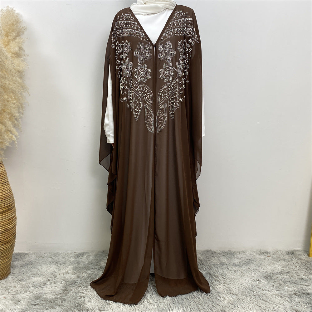 Muslim Rhinestone Cardigan Dress