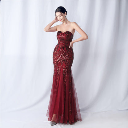 sparkle strapless tulle maxi dress