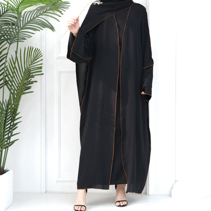 3pcs Set Cardigan+without Sleeves Inner Dress+Hijab