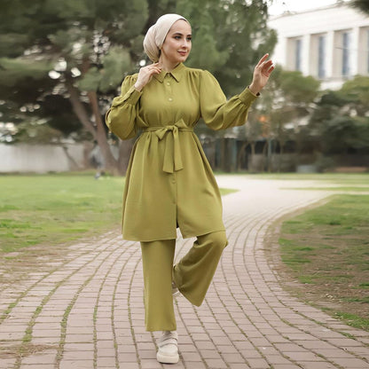 2pcs Set Long Sleeved Shirt and Pants