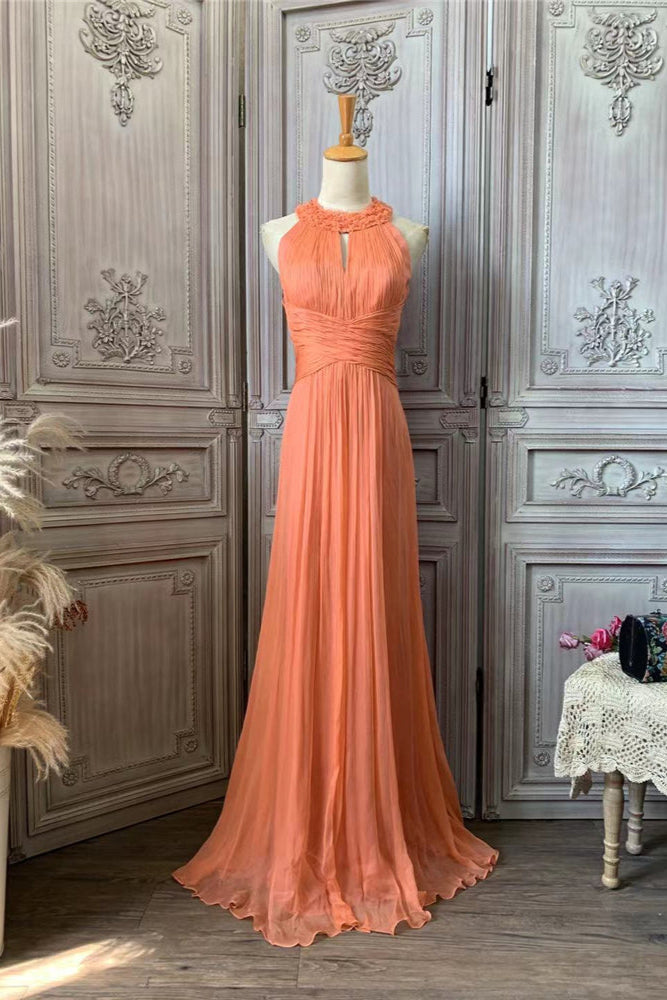 Silk beaded long A-line skirt