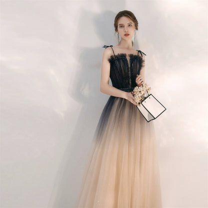 kara gradient blue sequin tulle maxi dress