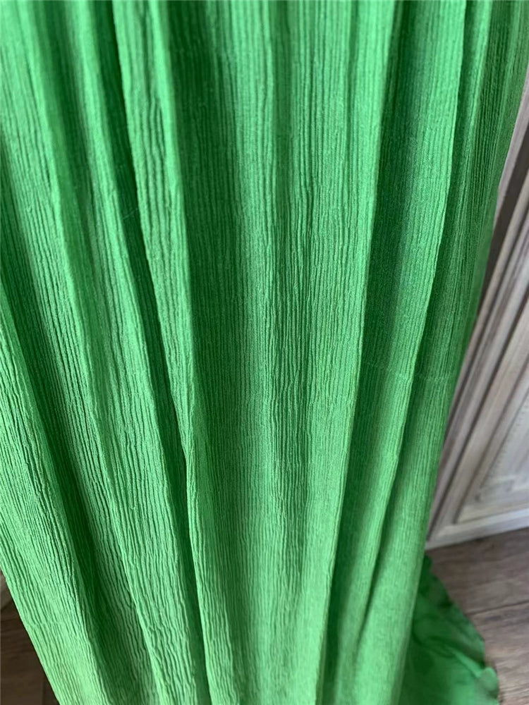 Silk beaded long A-line skirt