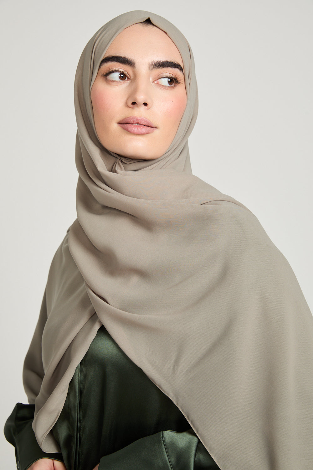 Soft Luxury Georgette Hijab - Olive Whisper