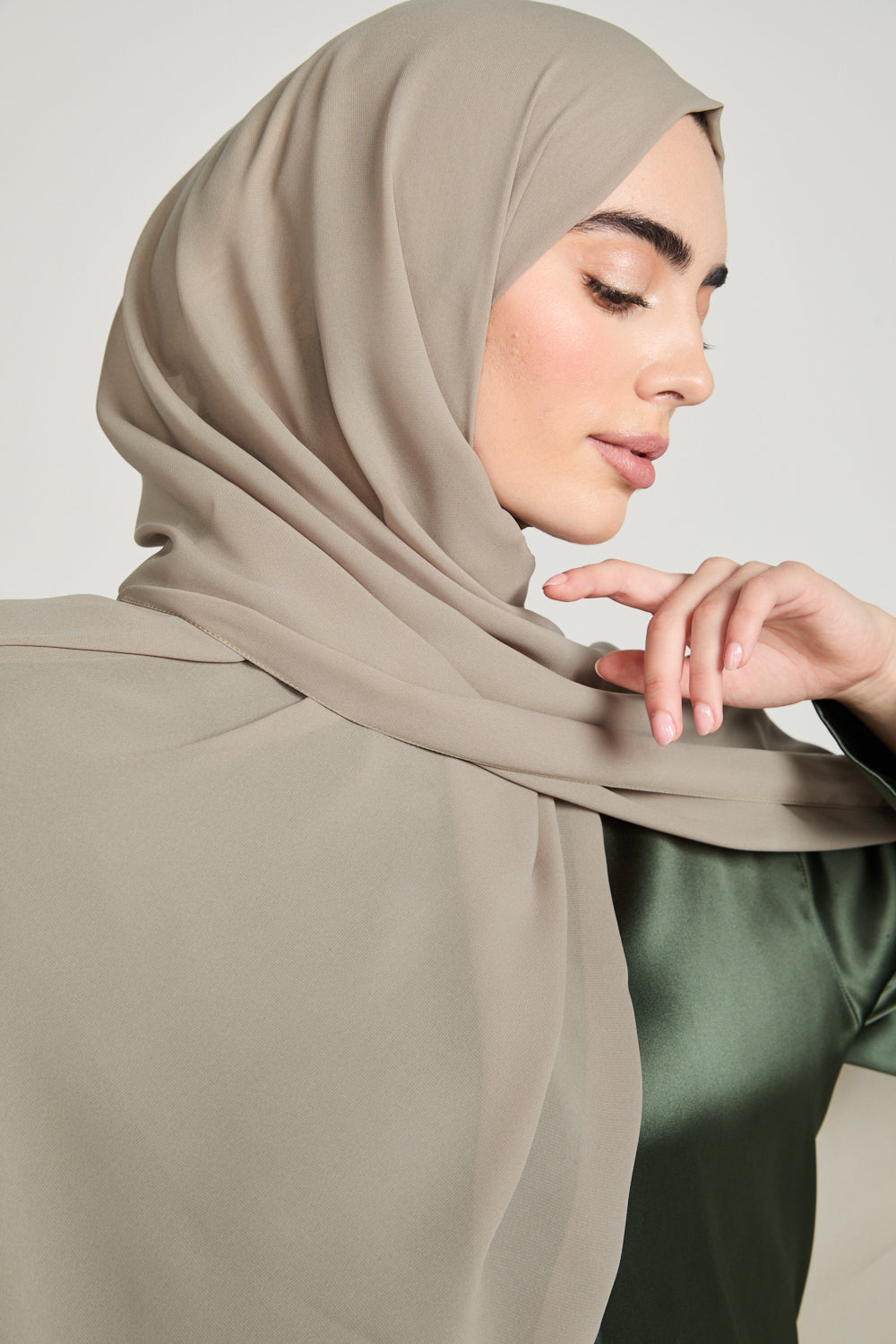 Soft Luxury Georgette Hijab - Olive Whisper