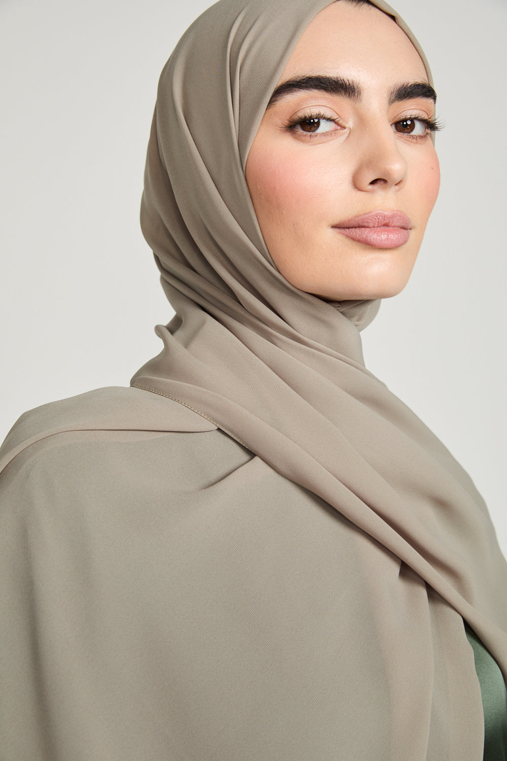 Soft Luxury Georgette Hijab - Olive Whisper