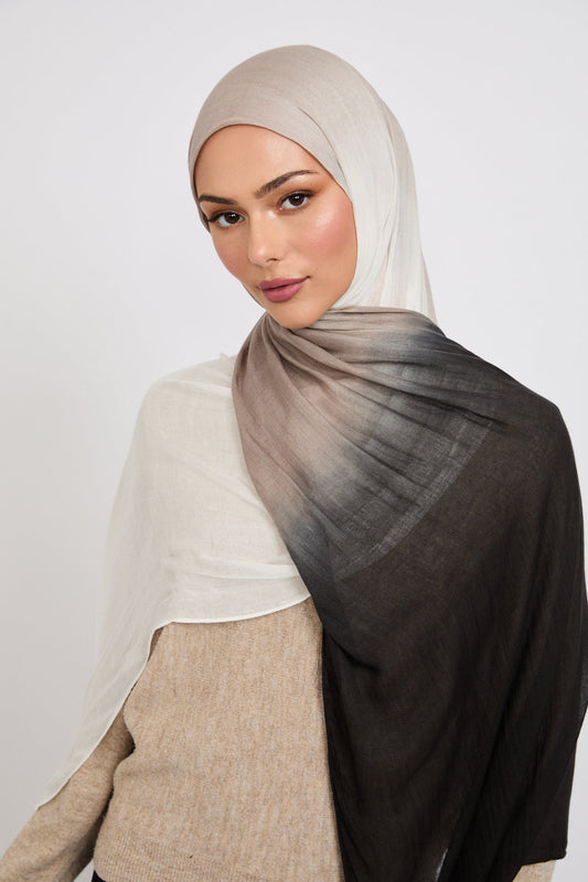 Modal Ombre Hijab - Midnight Black